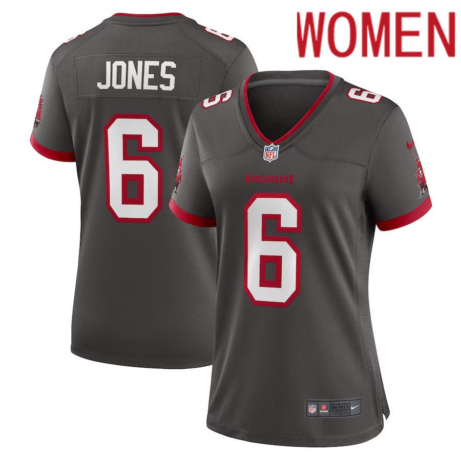 Women Tampa Bay Buccaneers #6 Julio Jones Nike Pewter Player Game NFL Jersey